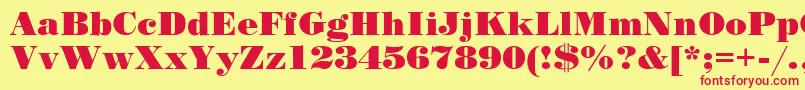 StandardPosterRegular Font – Red Fonts on Yellow Background