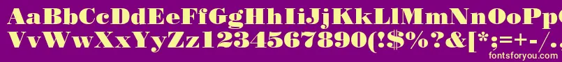 StandardPosterRegular Font – Yellow Fonts on Purple Background