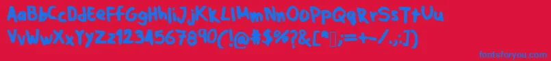 Jpfont Font – Blue Fonts on Red Background