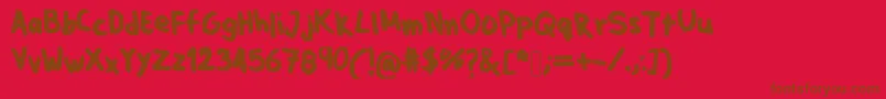 Jpfont-fontti – ruskeat fontit punaisella taustalla