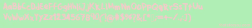 Jpfont Font – Pink Fonts on Green Background