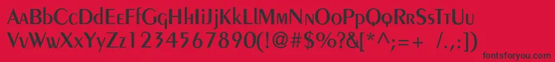 Pentademic Font – Black Fonts on Red Background