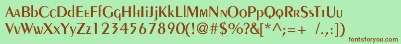 Pentademic Font – Brown Fonts on Green Background