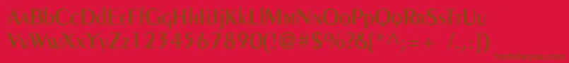 Pentademic Font – Brown Fonts on Red Background