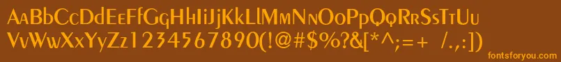 Pentademic Font – Orange Fonts on Brown Background