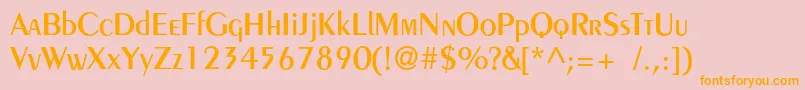 Pentademic Font – Orange Fonts on Pink Background