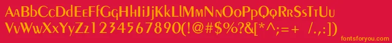 Pentademic Font – Orange Fonts on Red Background