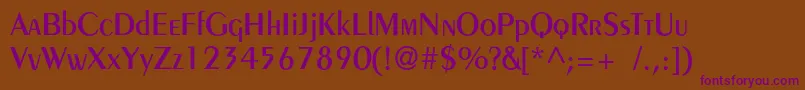 Pentademic Font – Purple Fonts on Brown Background