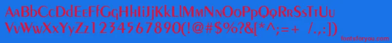 Pentademic Font – Red Fonts on Blue Background