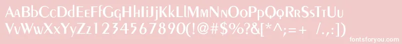Pentademic Font – White Fonts on Pink Background