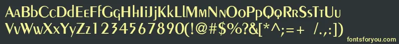 Pentademic Font – Yellow Fonts on Black Background