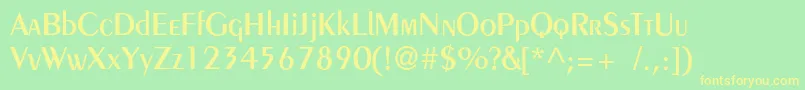 Pentademic Font – Yellow Fonts on Green Background