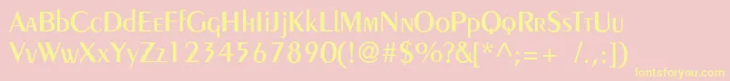 Pentademic Font – Yellow Fonts on Pink Background