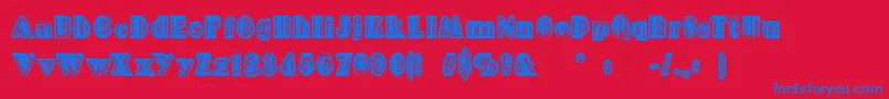 Decollagena Font – Blue Fonts on Red Background