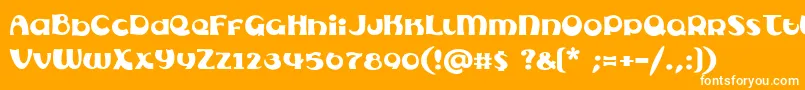 Subelair-Schriftart – Weiße Schriften auf orangefarbenem Hintergrund