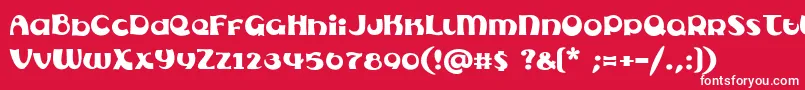 Subelair-fontti – valkoiset fontit punaisella taustalla
