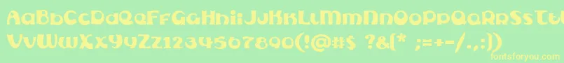 Subelair Font – Yellow Fonts on Green Background
