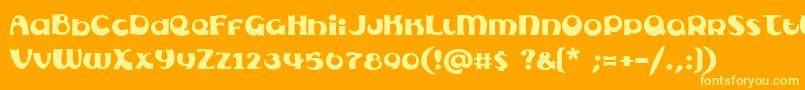 Czcionka Subelair – żółte czcionki na pomarańczowym tle
