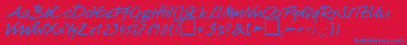 HwHaricoDb Font – Blue Fonts on Red Background