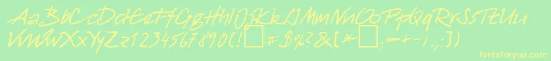 HwHaricoDb-Schriftart – Gelbe Schriften auf grünem Hintergrund