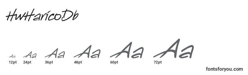 Размеры шрифта HwHaricoDb