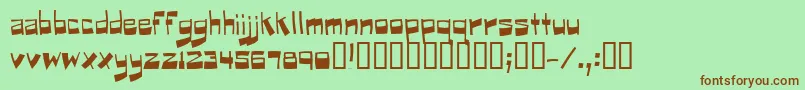Puckfont Font – Brown Fonts on Green Background
