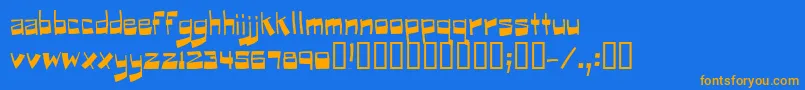 Puckfont Font – Orange Fonts on Blue Background