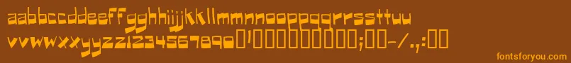Puckfont Font – Orange Fonts on Brown Background