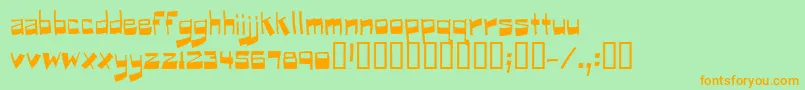 Puckfont Font – Orange Fonts on Green Background