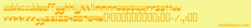 Puckfont Font – Orange Fonts on Yellow Background