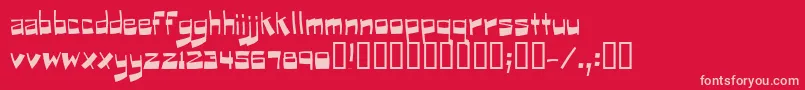 Puckfont Font – Pink Fonts on Red Background