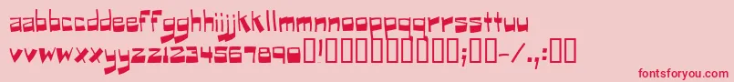 フォントPuckfont – ピンクの背景に赤い文字