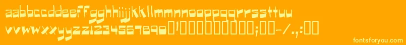Puckfont-Schriftart – Gelbe Schriften auf orangefarbenem Hintergrund