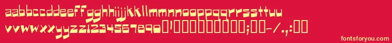Puckfont Font – Yellow Fonts on Red Background