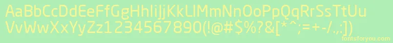 NeoSansPro-fontti – keltaiset fontit vihreällä taustalla