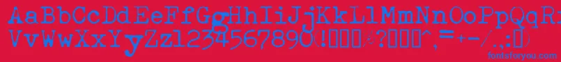 Esathnrml Font – Blue Fonts on Red Background