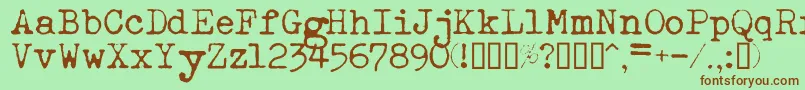 Esathnrml Font – Brown Fonts on Green Background