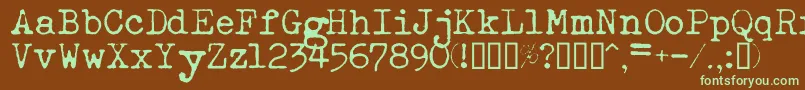 Esathnrml-fontti – vihreät fontit ruskealla taustalla