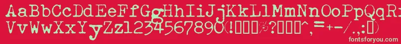 Esathnrml Font – Green Fonts on Red Background