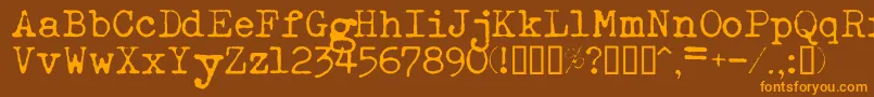 Esathnrml Font – Orange Fonts on Brown Background