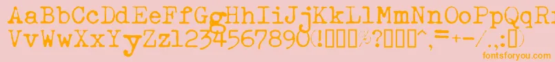 Esathnrml Font – Orange Fonts on Pink Background