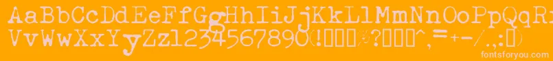 Esathnrml Font – Pink Fonts on Orange Background