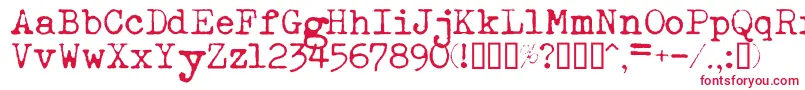 Esathnrml Font – Red Fonts on White Background