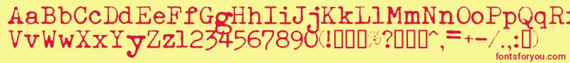 フォントEsathnrml – 赤い文字の黄色い背景