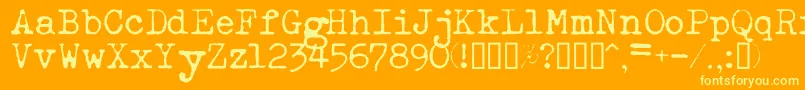 Esathnrml-Schriftart – Gelbe Schriften auf orangefarbenem Hintergrund