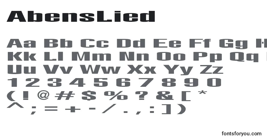 Шрифт AbensLied – алфавит, цифры, специальные символы