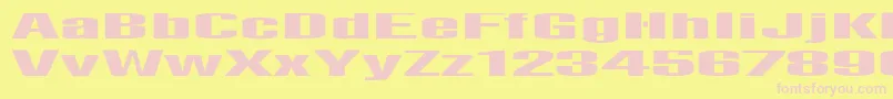 AbensLied-fontti – vaaleanpunaiset fontit keltaisella taustalla