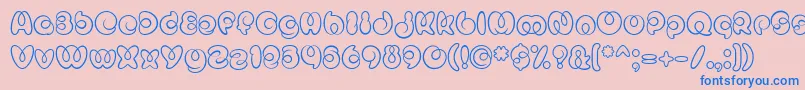 MisterLoopyRegular-Schriftart – Blaue Schriften auf rosa Hintergrund