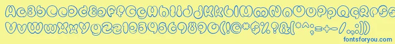 MisterLoopyRegular Font – Blue Fonts on Yellow Background