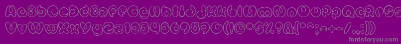 MisterLoopyRegular-Schriftart – Graue Schriften auf violettem Hintergrund